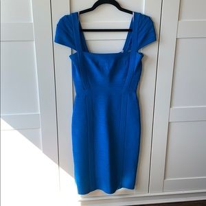 Herve Leger royal blue bandage dress size M